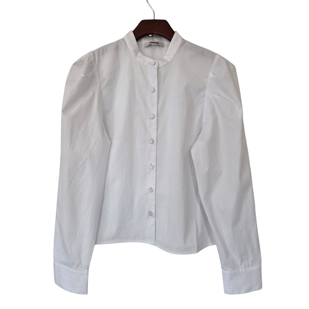 Madewell Puff‎ Sleeve Button Up Shirt Women M White NWOT $88 NW627